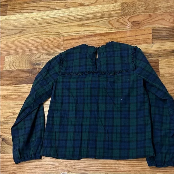 Crewcuts Green and Blue Plaid Girls Blouse - Picture 3 of 3